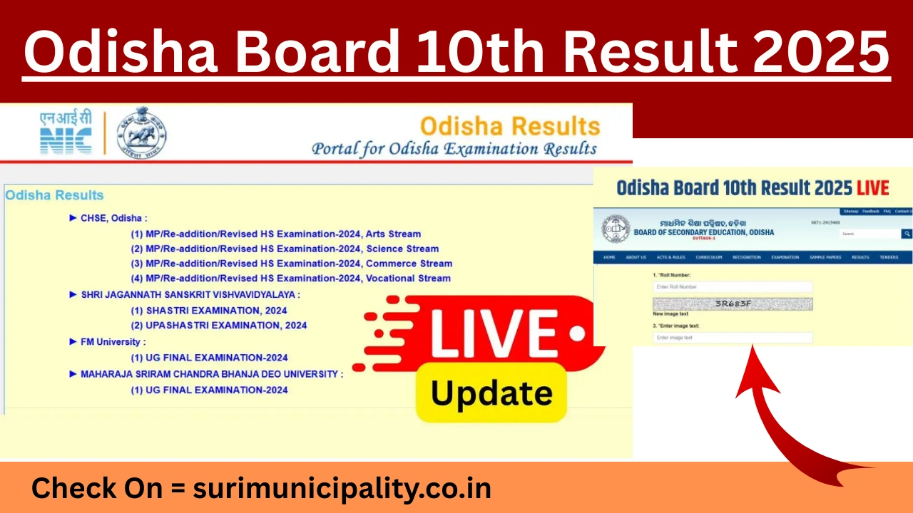Odisha Board 10th Result 2025