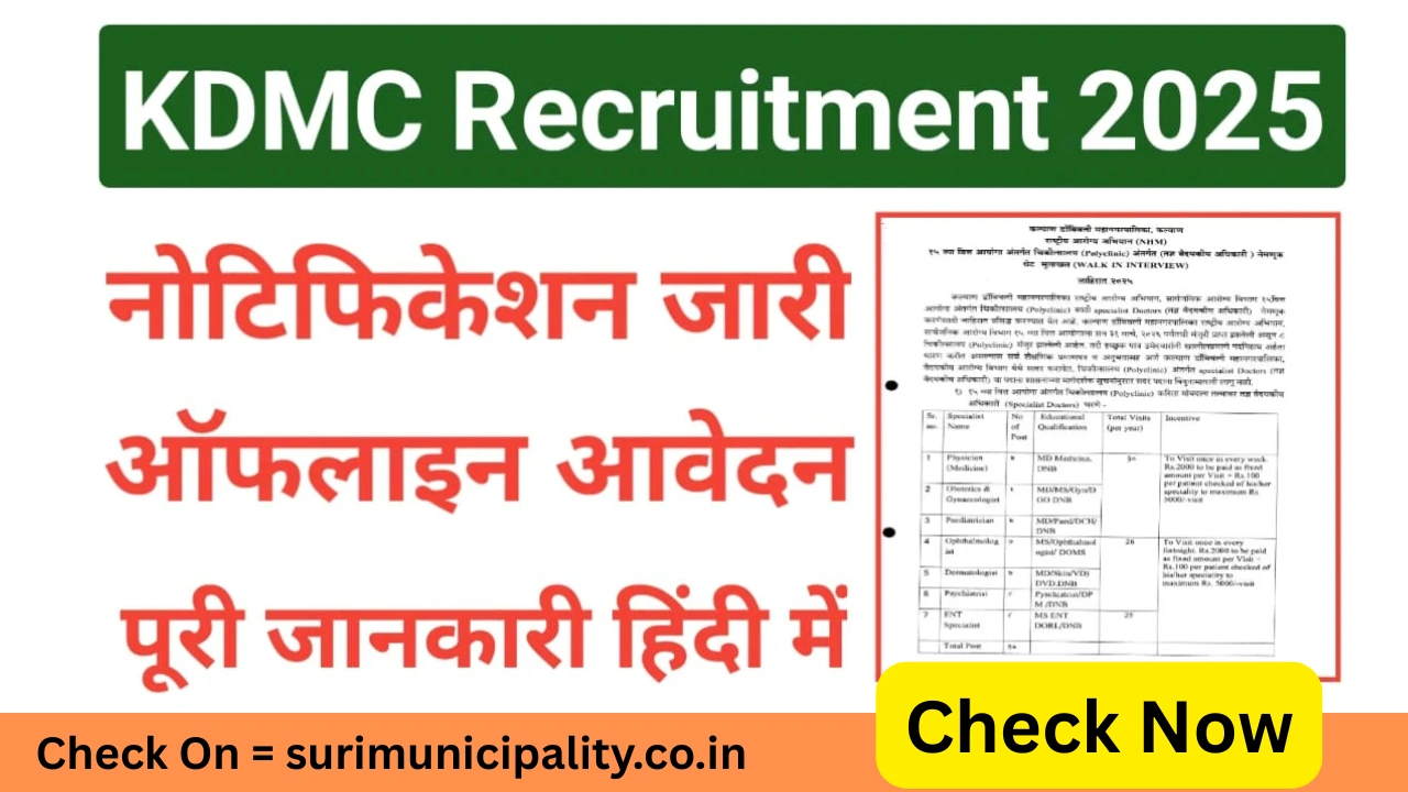 Kalyan Dombivli Mahanagarpalika Bharti 2025