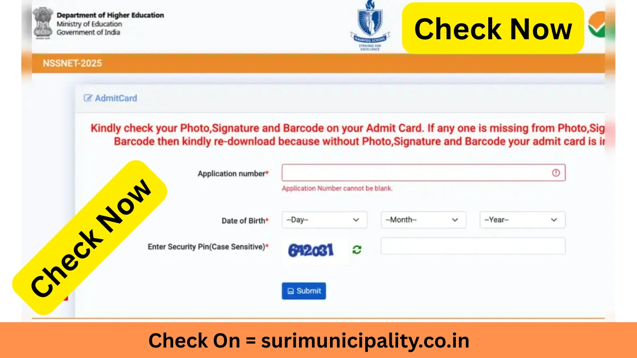 NSSNET Admit Card 2025 Out
