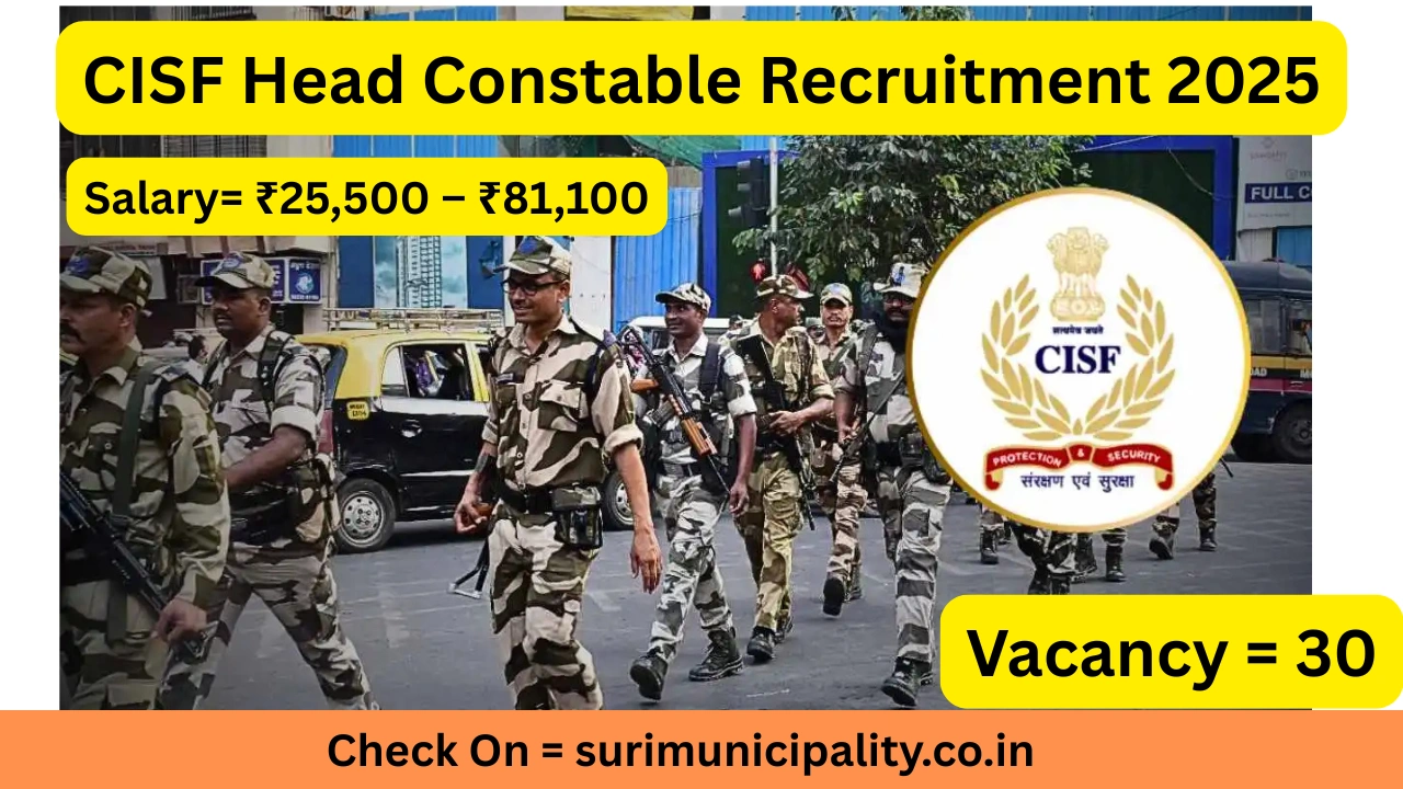 CISF Head Constable Recruitment 2025
