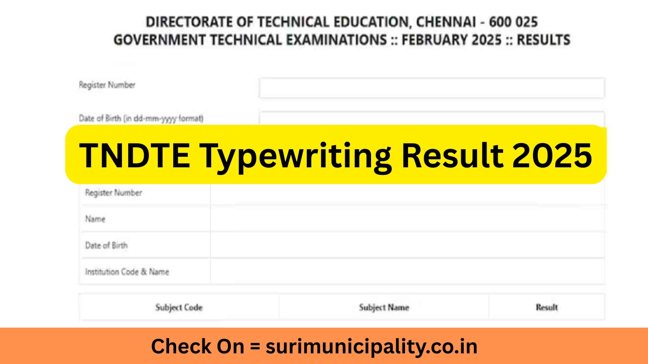 TNDTE Typewriting Result 2025