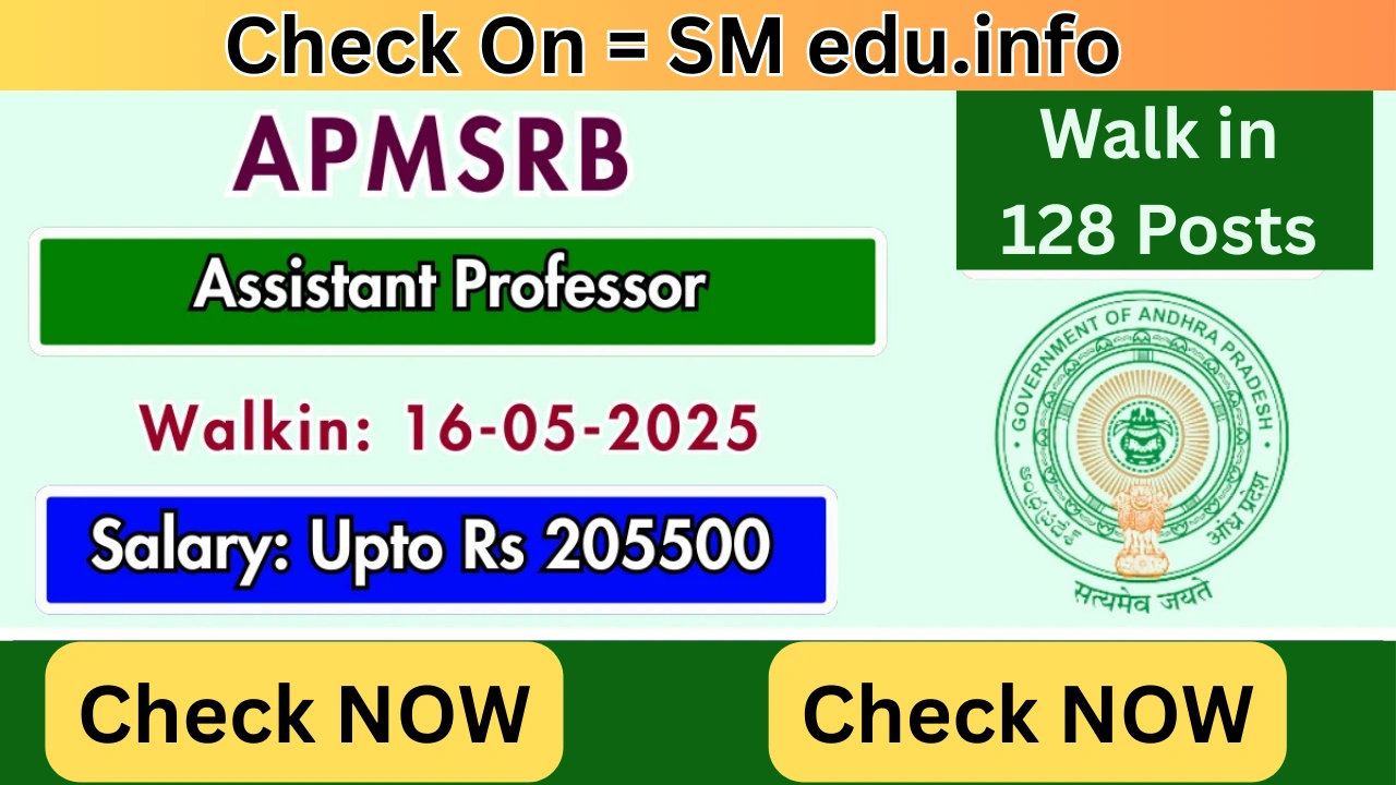 APMSRB Assistant Professor Recruitment 2025
