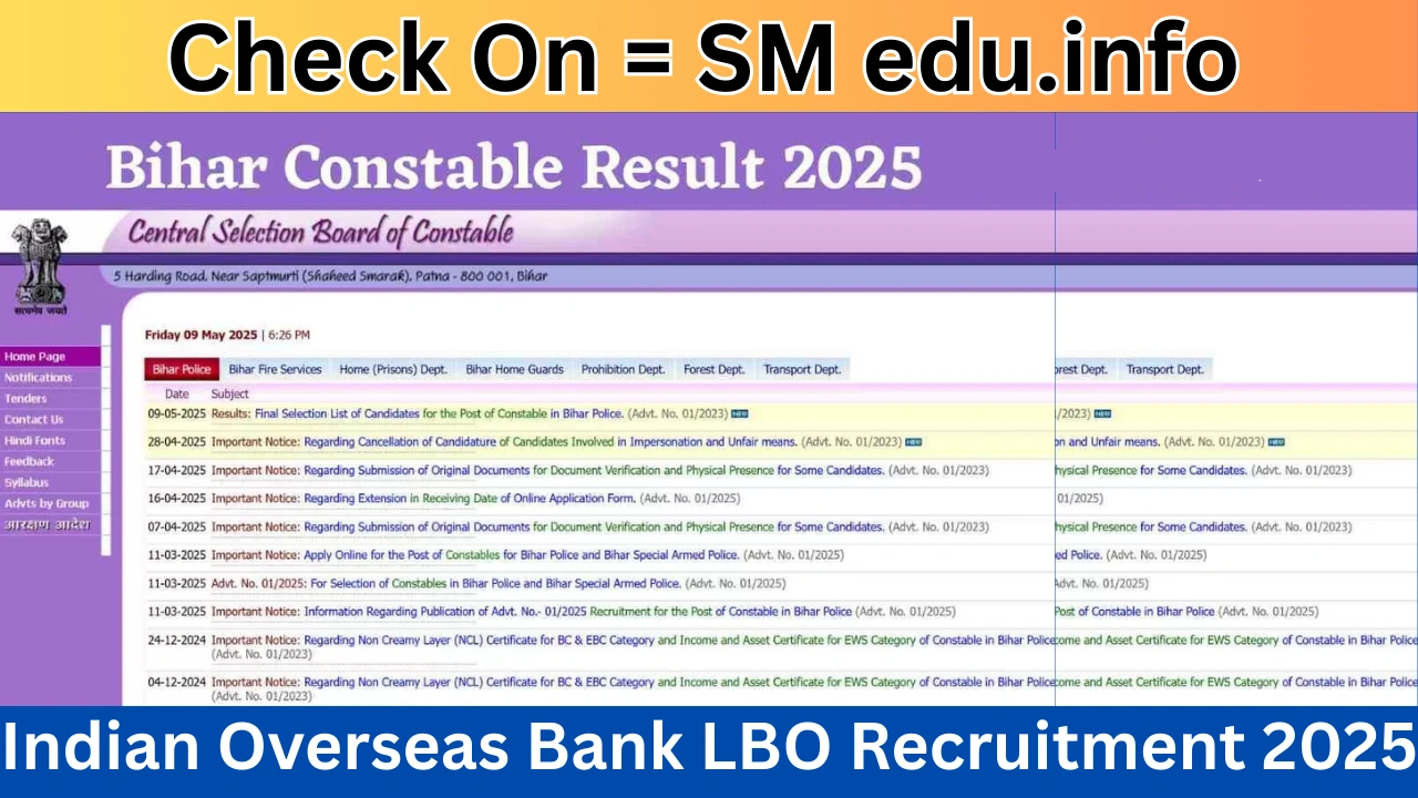 Bihar Police Constable Result 2025