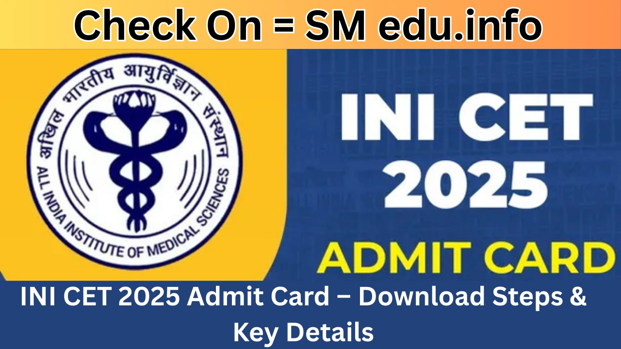 INI CET 2025 Admit Card