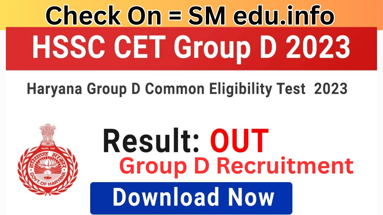HSSC CET Group D Recruitment 2025